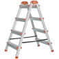 Лестница-стремянка стальная двусторонняя 4 ступени Н-88.5 см вес 5.3кг КУРС 65393