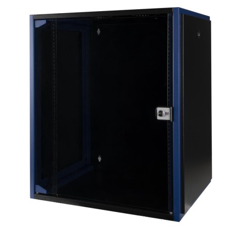 Шкаф настенный 19дюйм 15U 600х450 дв. стекл. черн. Datarex DR-600311