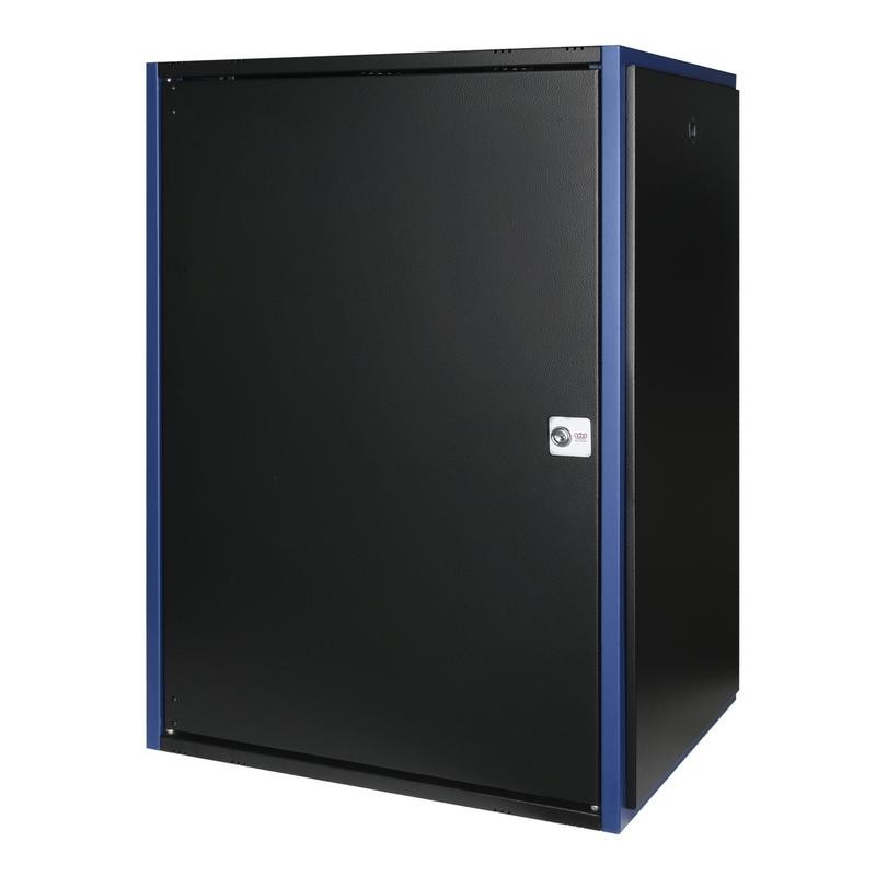 Шкаф настенный 19дюйм 18U 600х450 дв. метал. черн. Datarex DR-610411