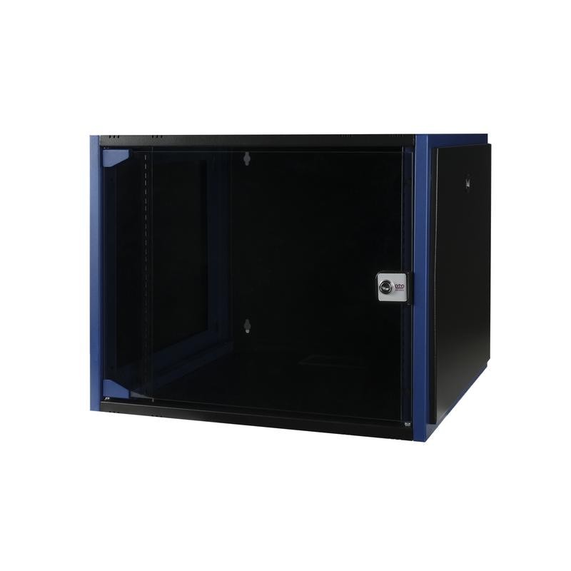 Шкаф настенный 19дюйм 9U 600х450 дв. стекл. черн. Datarex DR-600111