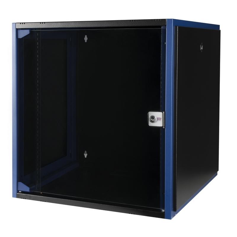 Шкаф настенный 19дюйм 12U 600х600 дв. стекл. черн. Datarex DR-600221