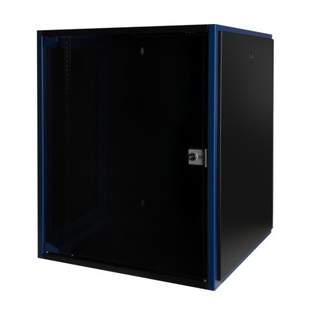 Шкаф настенный 19дюйм 15U 600х600 дв. стекл. черн. Datarex DR-600321