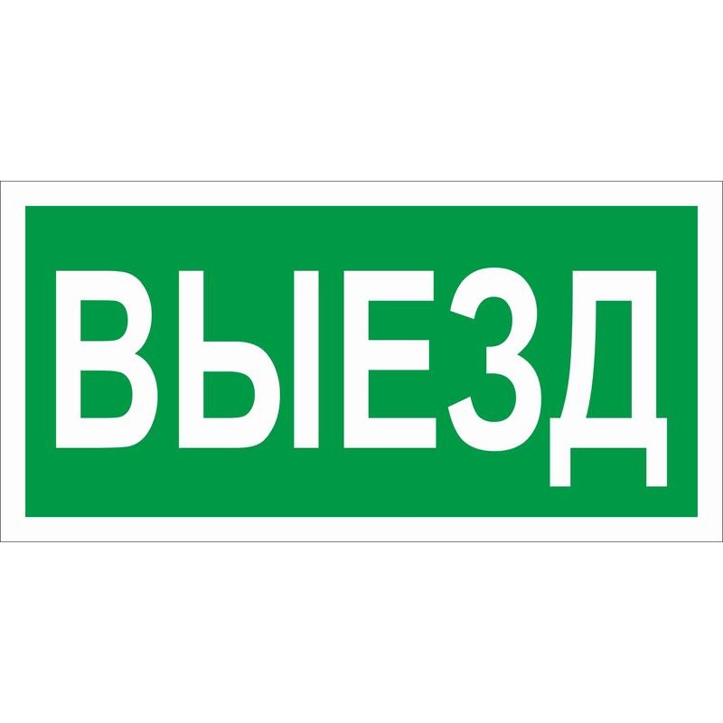 Пиктограмма ПЭУ 017 "Выезд" 260х117 бел. oracal URAN STANDARD СТ 2502005010