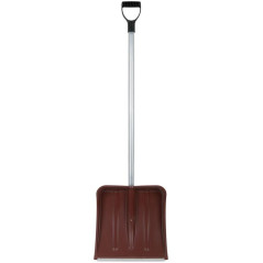 Лопата для уборки снега пластиковая цветная алюминиевый черенок 380х365х1340мм КУРС 68116