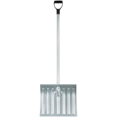 Лопата для уборки снега тротуарная стальная изогнутый алюминиевый черенок 428х375x1300мм КУРС 68124