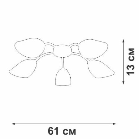 Люстра V3750-9/5PL 5xE14 макс. 40Вт Vitaluce V3750-9/5PL