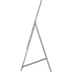 Лестница трехсекционная алюм. усиленная 3х11 ступеней H-316/539/759см 16.61кг FIT 65437