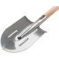 Лопата штыковая нержавеющая сталь Профи с деревянным черенком и V-ручкой 200х355х1420мм FIT 77175