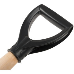 Лопата штыковая нержавеющая сталь Профи с деревянным черенком и V-ручкой 200х355х1420мм FIT 77175