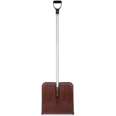 Лопата для уборки снега пластиковая цветная алюминиевый черенок 380х365х1340мм КУРС 68116