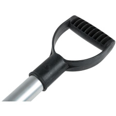 Лопата для уборки снега пластиковая цветная алюминиевый черенок 380х365х1340мм КУРС 68116