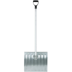 Лопата для уборки снега тротуарная стальная изогнутый алюминиевый черенок 428х375x1300мм КУРС 68124