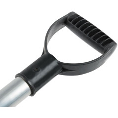 Лопата для уборки снега тротуарная стальная изогнутый алюминиевый черенок 428х375x1300мм КУРС 68124