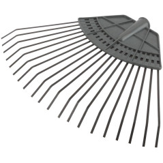 Грабли веерные пластинчатые (пластмассовая основа) 20 зубьев 310х450мм без черенка КУРС 76941