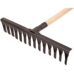 Грабли витой зуб 14 зубьев с деревянным черенком КУРС 76965