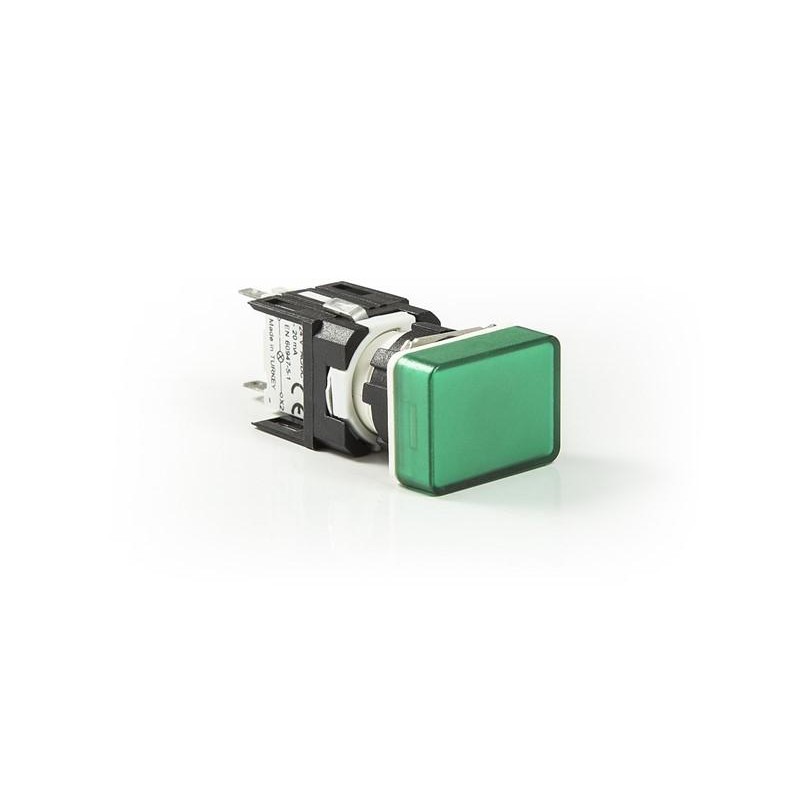 Арматура сигнальная 16мм прямоугольная 12-24 AC/DC зел. EMAS D090DXY