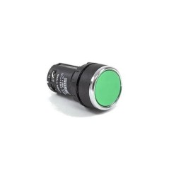 Кнопка нажимная моноблочная 22мм IP 40 1НЗ+1НЗ зел. EMAS MB202DY