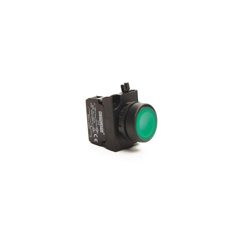 Кнопка нажимная круглая CP200DY (1НЗ) зел. EMAS CP200DY
