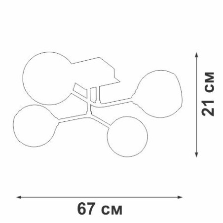 Люстра 4xE27 макс. 40Вт Vitaluce V4795-9/4PL