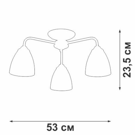Люстра 3xE14 макс. 40Вт плафон ПП Vitaluce V3946-1/3PL