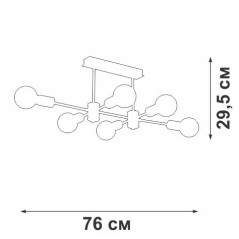 Люстра 6xE27 макс. 40Вт Vitaluce V3989-0/6PL