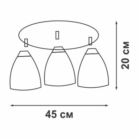 Люстра 3xE14 макс. 40Вт плафон ПП Vitaluce V4355-0/3PL