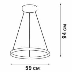 Светильник светодиодный LED 39Вт 3900-4200К 2370лм Vitaluce V4614-0/1S