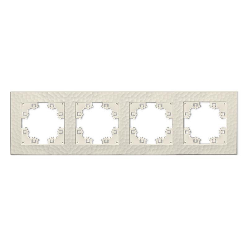 Рамка 4-м Афина фактурная универс. слоновая кость (ivory) Universal A10046-I