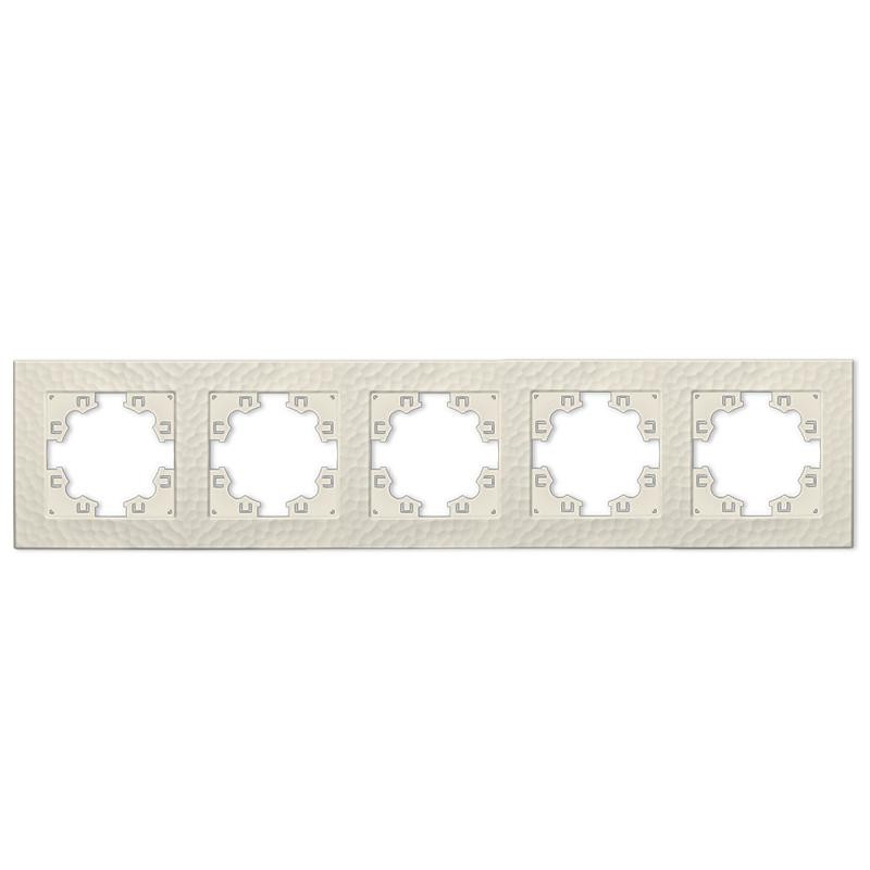 Рамка 5-м Афина фактурная универс. слоновая кость (ivory) Universal A11042-I