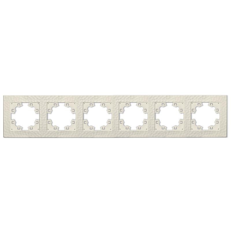 Рамка 6-м Афина фактурная универс. слоновая кость (ivory) Universal A11043-I