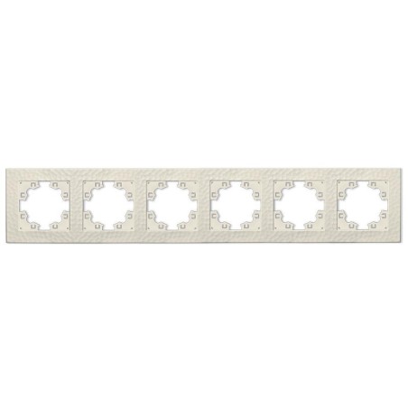 Рамка 6-м Афина фактурная универс. слоновая кость (ivory) Universal A11043-I