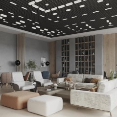 Светильник светодиодный RVE-LBX-LUMO40-PLAZA10010-1-GR квадрат грильято 1шт 90х90х80мм 9Вт встраиваемый 4000К бел. RVElektro RVE