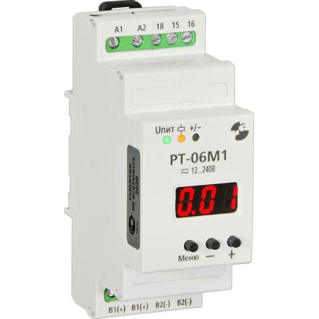 Реле контроля тока РТ-06М1 0-5А пост./50Гц контроль превыш. установ. велич. тока индикация текущего знач. тока пит. от сети 12-2