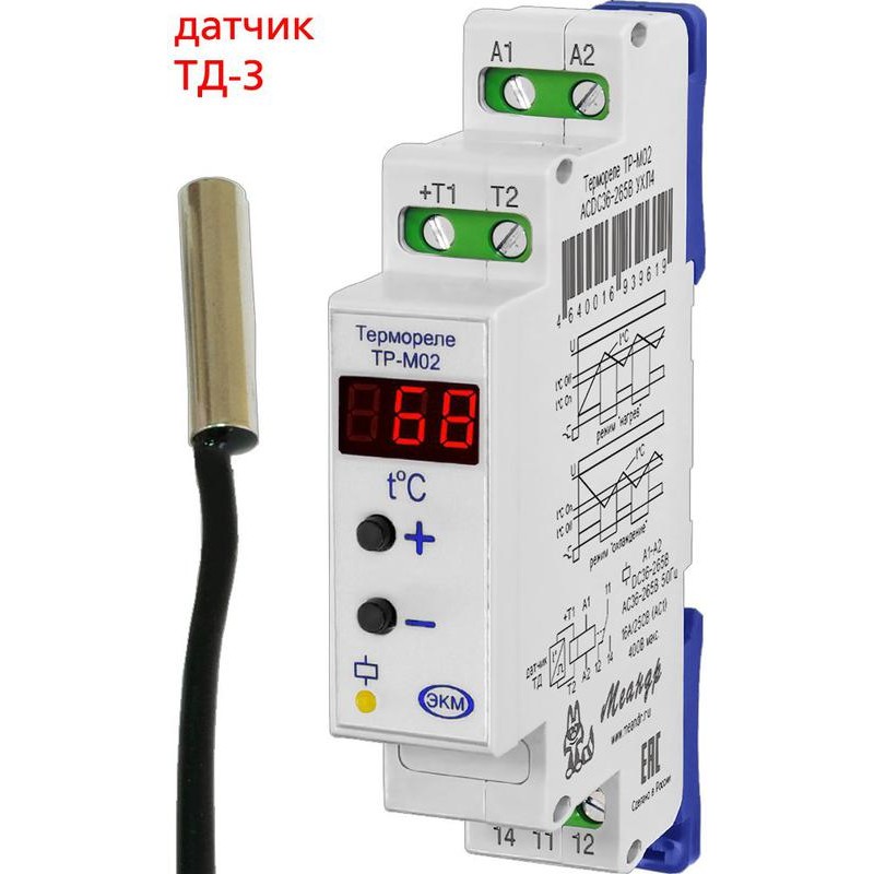 Реле температурное ТР-М02 ACDC36-265В УХЛ2 с ТД-3 (спец.) Меандр A8302-16934021