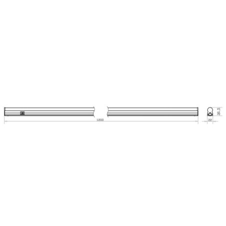 Светильник светодиодный LWL-2012-16CL 16Вт 80LED 4000К IP20 1500лм 220В 1172мм с сетевым проводом алюм. бел. Ultraflash 11918