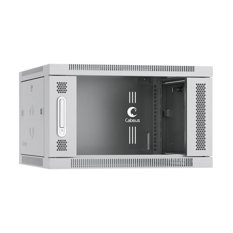 Шкаф телекоммуникационный настенный SH-05F-6U60/35 19дюйм 6U 600х350х368мм дверь стекло сер. (RAL 7035) Cabeus 7116c Шкаф телекоммуникационный настенный SH-05F-6U60/35 19дюйм 6U 600х350х368мм дверь стекло сер. (RAL 7035) Cabeus 7116c