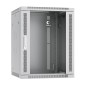 Шкаф телекоммуникационный настенный SH-05F-15U60/35 19дюйм 15U 600х350х769мм дверь стекло сер. (RAL 7035) Cabeus 7119c
