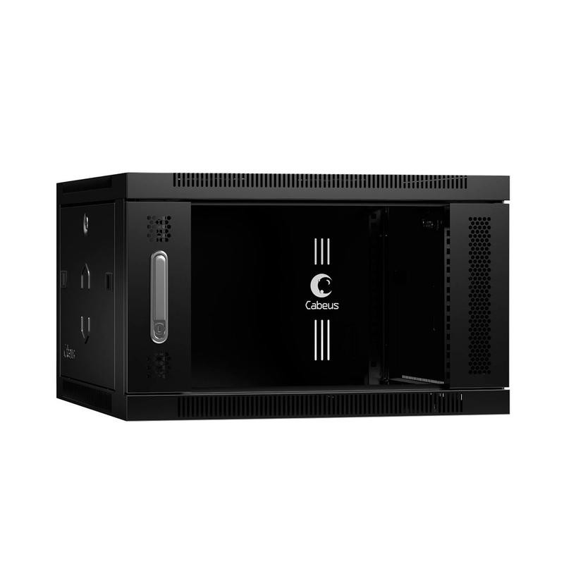 Шкаф телекоммуникационный настенный SH-05F-6U60/60-BK 19дюйм 6U 600х600х368мм дверь стекло черн. (RAL 9004) Cabeus 8587c Шкаф телекоммуникационный настенный SH-05F-6U60/60-BK 19дюйм 6U 600х600х368мм дверь стекло черн. (RAL 9004) Cabeus 8587c
