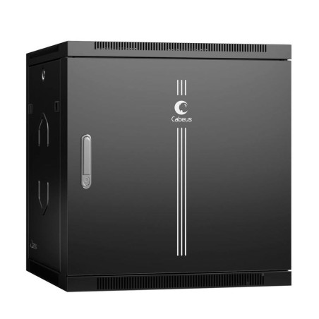 Шкаф телекоммуникационный настенный SH-05F-12U60/60m-BK 19дюйм 12U 600х600х635мм дверь метал. черн. (RAL 9004) Cabeus 8581c