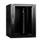 Шкаф телекоммуникационный настенный SH-05F-15U60/60-BK 19дюйм 15U 600х600х769мм дверь стекло черн. (RAL 9004) Cabeus 8582c