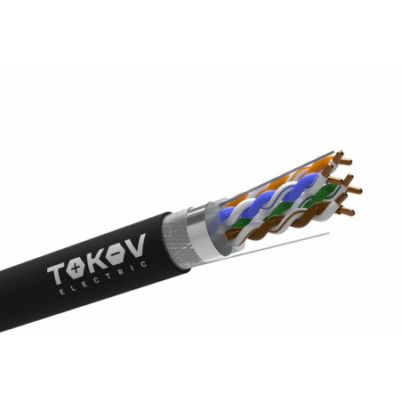 Кабель витая пара SF/UTP 4х2х24AWG (0.52мм) кат.5E PE Fluke tested (м) TOKOV PRO TKP-C05-SF/UTP-42-5E-305-OD