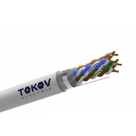 Кабель витая пара SF/UTP 4х2х24AWG (0.52мм) кат.5E PVC Fluke tested (м) TOKOV PRO TKP-C06-SF/UTP-42-5E-305