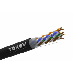 Кабель витая пара U/UTP 4х2х24AWG (0.48мм) кат.5E PE Fluke tested (м) TOKOV Electric TKE-C05-U/UTP-42-5E-305-OD