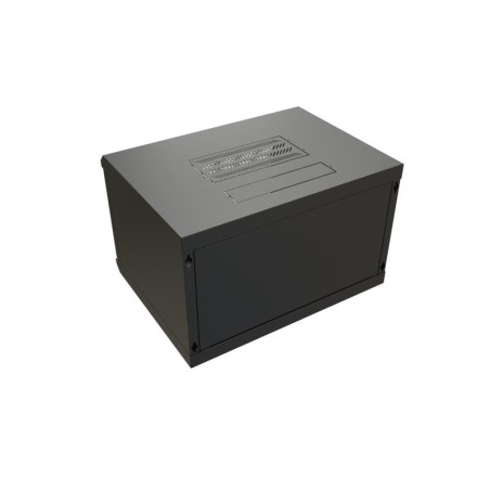 Шкаф настенный 19дюйм WR-TW-0966-GP-RAL9004 (19дюйм) 9U 500х600х600мм RAL 9004 стеклянная дверь черн. (разобранный) WRline 52024
