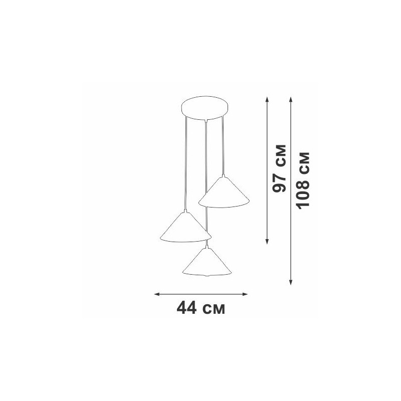 Люстра 3xE27 макс. 40Вт Vitaluce V3093-1/3S Люстра 3xE27 макс. 40Вт Vitaluce V3093-1/3S