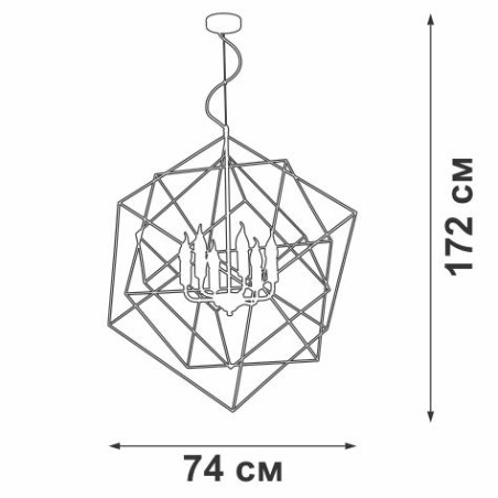 Люстра 6xE14 макс. 40Вт Vitaluce V4570-9/6S
