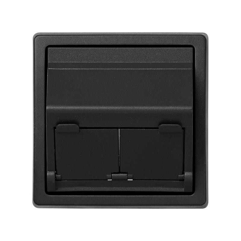 Адаптер на 2 RJ45(12) коннектора 75528, 75540, 75541, 75544-39 75542-30 наклонный Simon73 Loft графит 73086-62