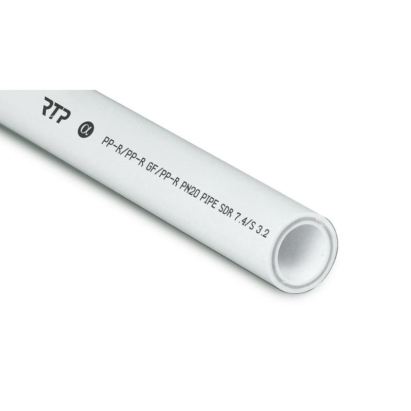 Труба PPR 40х5.5 PN20 стекловолокно бел. (дл.4м) RTP 10333