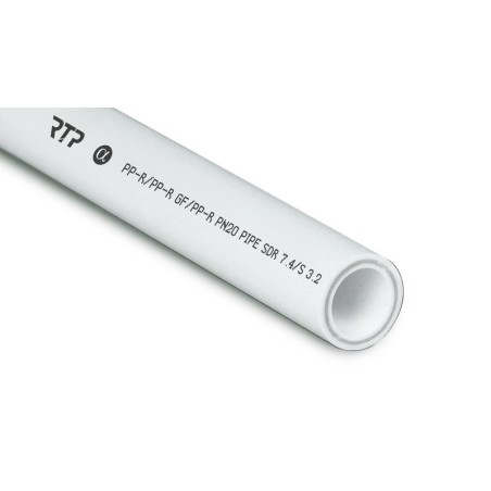 Труба PPR 25х3.5 PN20 стекловолокно бел. (дл.4м) RTP 10329