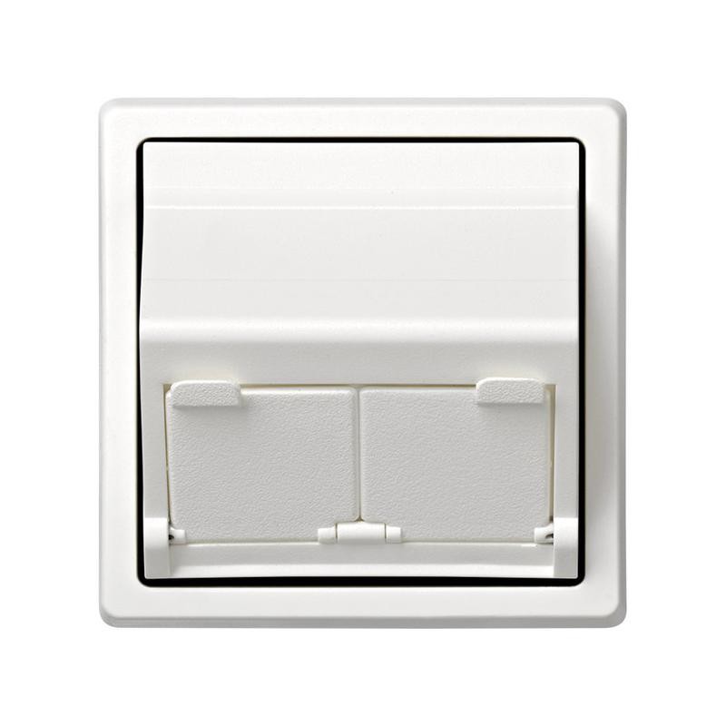 Адаптер на 2 RJ45(12) коннектора 75528, 75540, 75541, 75544-39 75542-30 наклонный Simon73 Loft бел. 73086-60